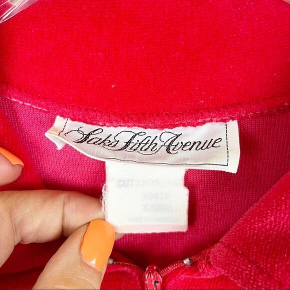 Saks Fifth Avenue Red Velvet Jumpsuit Gold XS - Picture 8 of 14